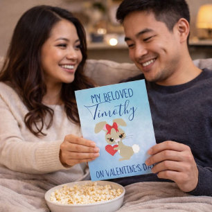 Cartes Pour Fêtes Annuelles Adorable Bunny Valentine pour petit ami