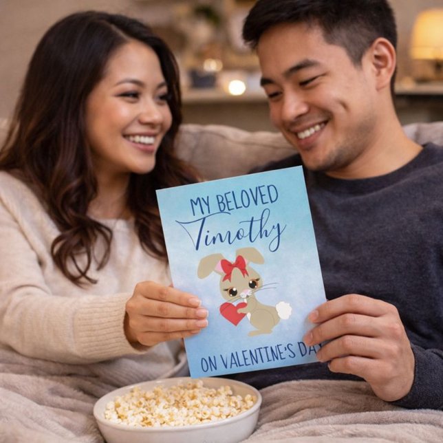 Cartes Pour Fêtes Annuelles Adorable Bunny Valentine pour petit ami (Créateur téléchargé)