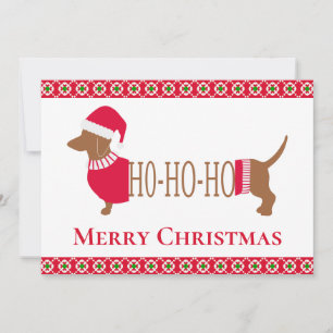 Cartes Pour Fêtes Annuelles adorable chien de Noël Dachshund