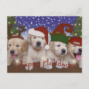 Cartes Pour Fêtes Annuelles adorable chiots du Labrador de Noël!