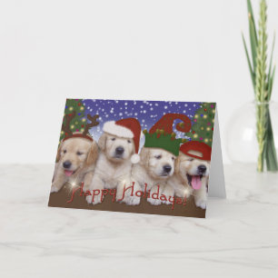 Cartes Pour Fêtes Annuelles adorable chiots du Labrador de Noël!