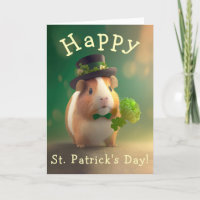 Adorable Cochon d'Inde Bonne Chance Jour de la Sai