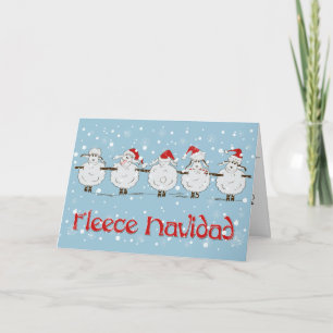Cartes Pour Fêtes Annuelles adorable FUNNY Fleece Navidad Christmas Sheep