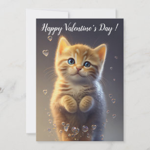 Cartes Pour Fêtes Annuelles Adorable Ginger Tabby Saint Valentin Kitten