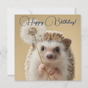 Cartes Pour Fêtes Annuelles Adorable Hérisson tenant un Dandelion