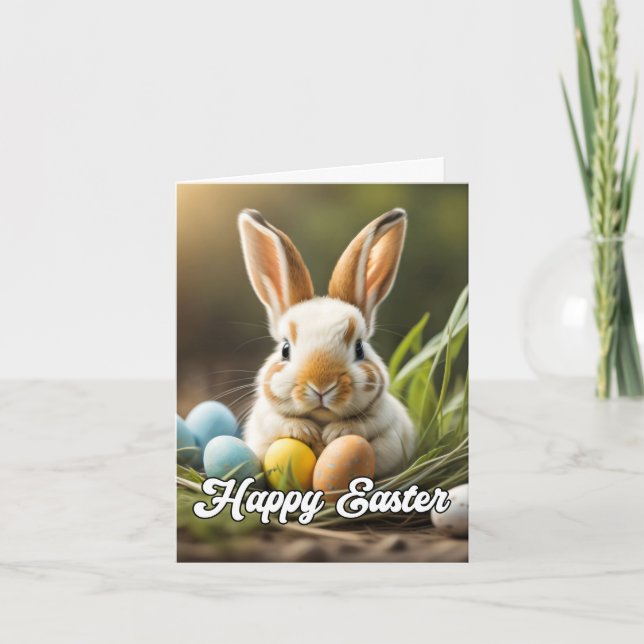 Cartes Pour Fêtes Annuelles Adorable Joyeux Lapin De Pâques (Devant)