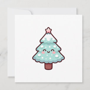 Cartes Pour Fêtes Annuelles adorable Kawaii Caractère d'arbre de Noël
