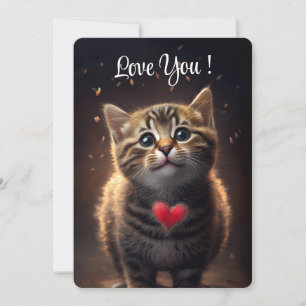 Cartes Pour Fêtes Annuelles Adorable Kitten vous aime - Saint Valentin