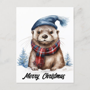 Cartes Pour Fêtes Annuelles adorable Otter de Noël
