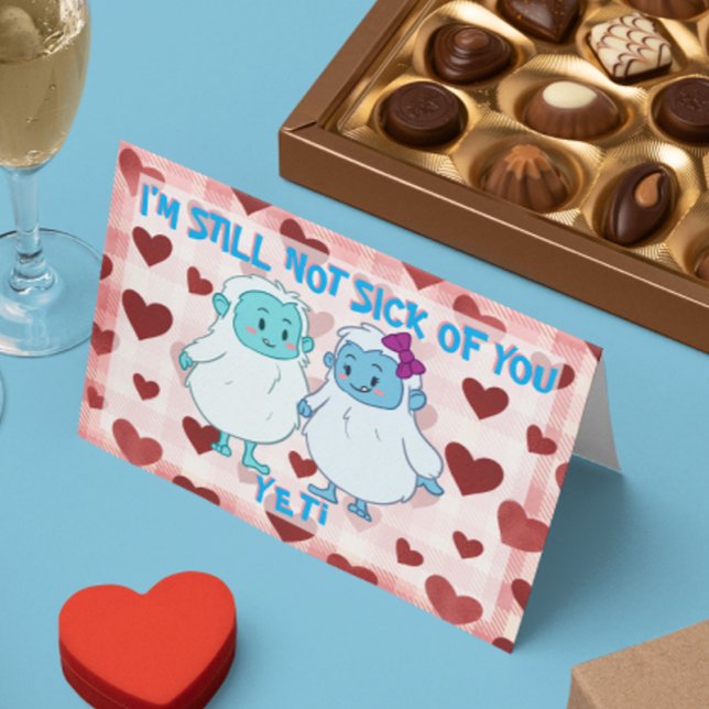 Cartes Pour Fêtes Annuelles Adorable pas malade de toi Yeti Valentine's Day Ca (Créateur téléchargé)