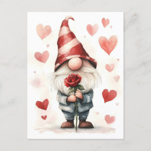 Cartes Pour Fêtes Annuelles Adorable Valentine's Gnome : avec un Rose