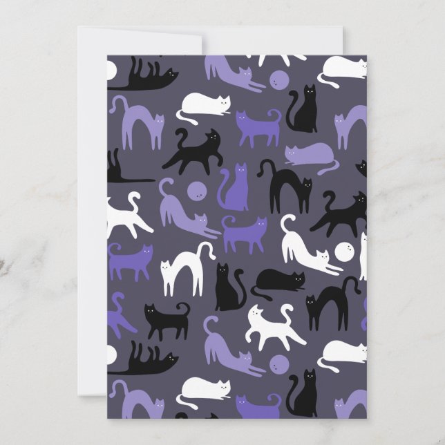 Cartes Pour Fêtes Annuelles Adorable Yoga mignon Pots de chat (Devant)