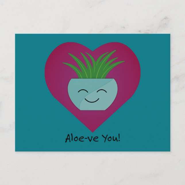 Cartes Pour Fêtes Annuelles Adorablement Drôle Aloeve You Aloe (Devant)