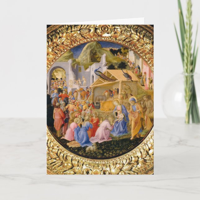 Cartes Pour Fêtes Annuelles ADORATION DE MAGI Fra Angelico, Noël (Devant)
