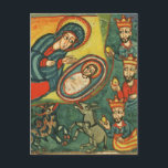 CARTES POUR FÊTES ANNUELLES ADORATION DE MAGI, PARCHEMENT NATIVITÉ DE NOËL<br><div class="desc">Adoration de Magi,  ancien parchemin élaboré à partir de miniature médiévale primitive pour Noël Holiday.Restauration numérique,  interprétation et élaboration numérique par Bulgan Lumini (c).</div>