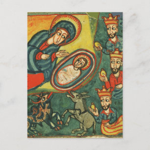 CARTES POUR FÊTES ANNUELLES ADORATION DE MAGI, PARCHEMENT NATIVITÉ DE NOËL