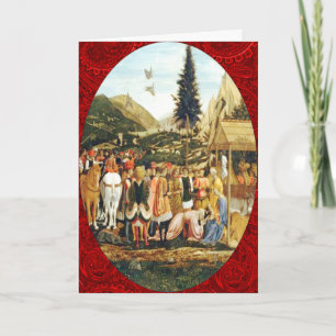 Cartes Pour Fêtes Annuelles Adoration de Noël sacré d'art de Magi