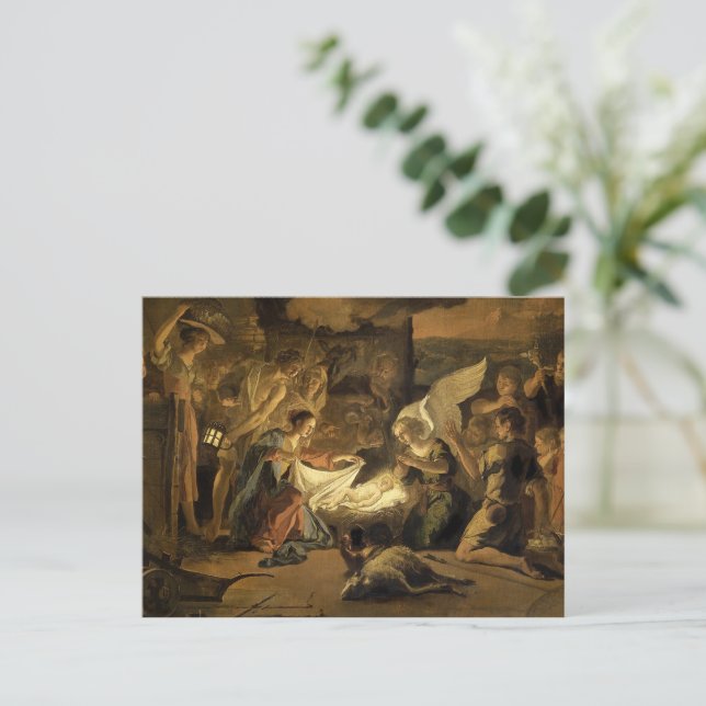 Cartes Pour Fêtes Annuelles Adoration des bergers beaux-arts Noël (Debout devant)