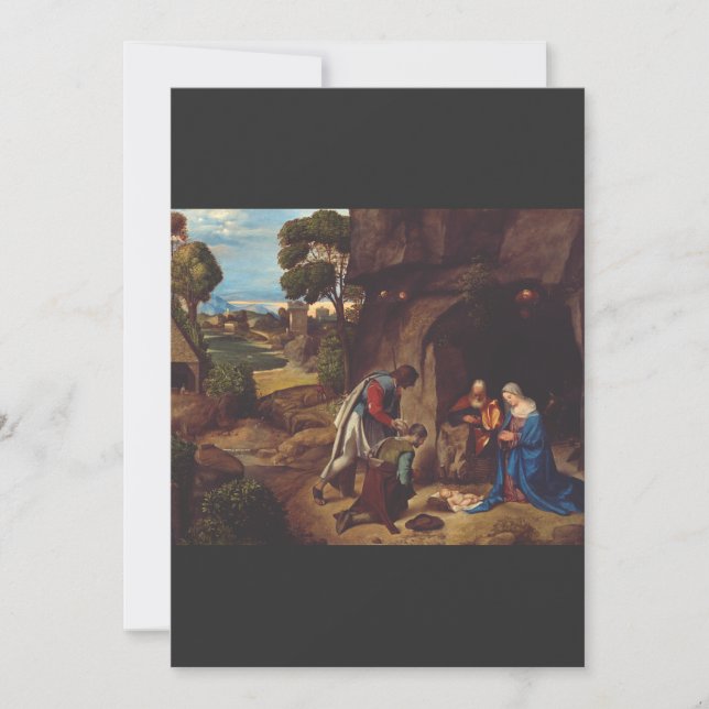 Cartes Pour Fêtes Annuelles Adoration des bergers par Giorgione (Devant)