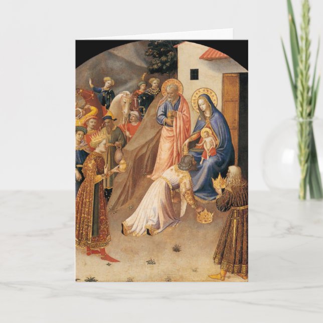 Cartes Pour Fêtes Annuelles Adoration des Mages par Fra Angelico 1423 (Devant)