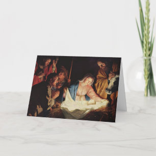 Cartes Pour Fêtes Annuelles Adoration par les bergers par Gerard van Honthorst