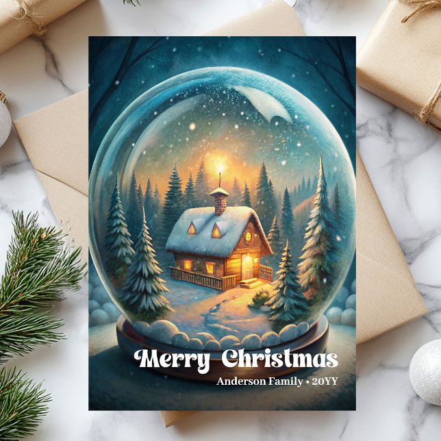 Cartes Pour Fêtes Annuelles Adorned Christmas ball classic holly berries card (Adorned Christmas bells classic holly berries card)