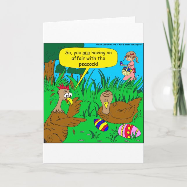 Cartes Pour Fêtes Annuelles affaire 554 avec une bande dessinée de paon (Devant)