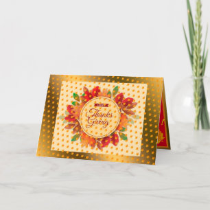 Cartes Pour Fêtes Annuelles Affaire Gold Happy Thanksgiving