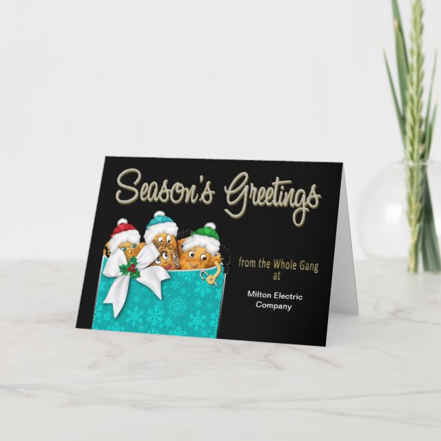 Cartes Pour Fêtes Annuelles Affaires/Noël/de l'ensemble du gang Salutation (Devant)