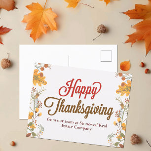 Cartes Pour Fêtes Annuelles Affaires personnalisées Thanksgiving Leçons d'auto