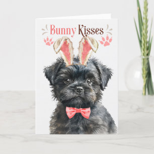 Cartes Pour Fêtes Annuelles Affenpinscher Chien à Bunny Oreilles pour Pâques