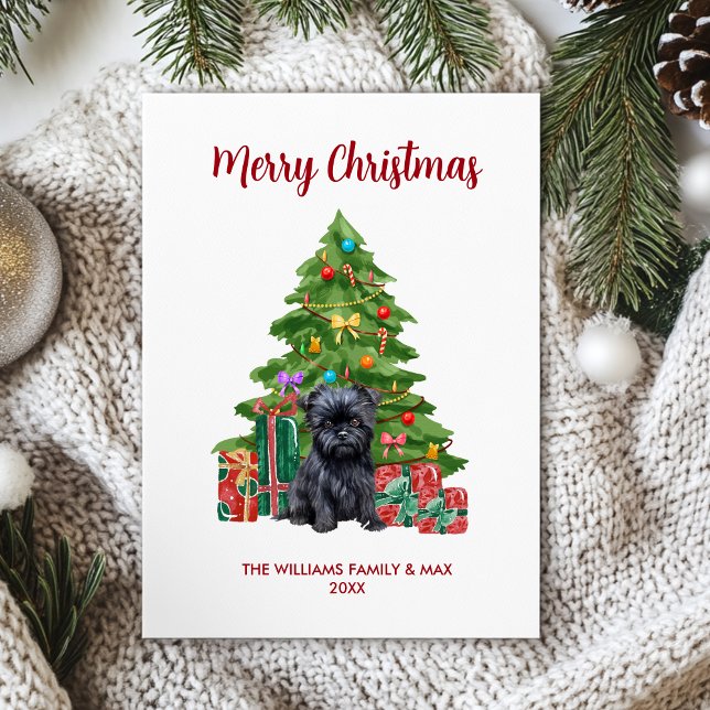 Cartes Pour Fêtes Annuelles Affenpinscher Chien famille Noël (Créateur téléchargé)