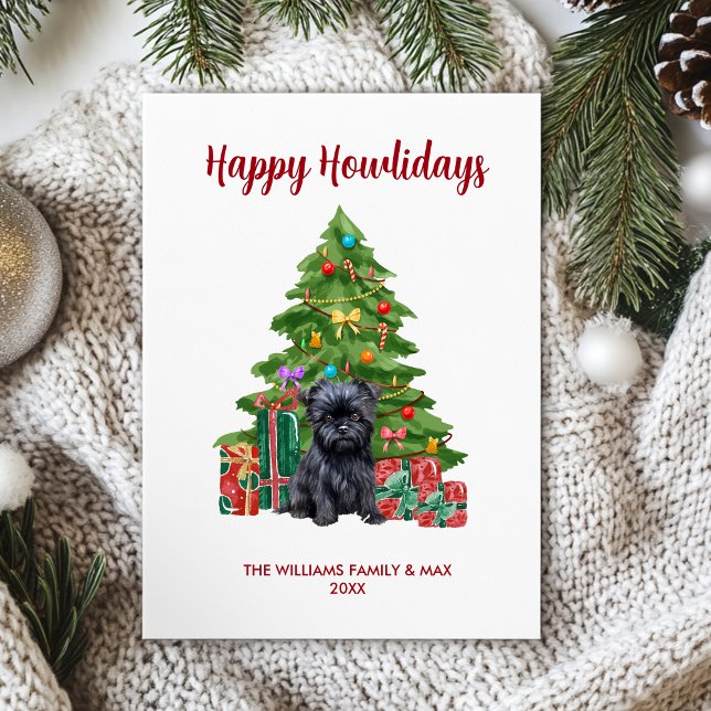 Cartes Pour Fêtes Annuelles Affenpinscher Chien famille Noël (Créateur téléchargé)