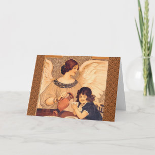 Cartes Pour Fêtes Annuelles Affiche Antique d'Ange au Chocolat Français : Art