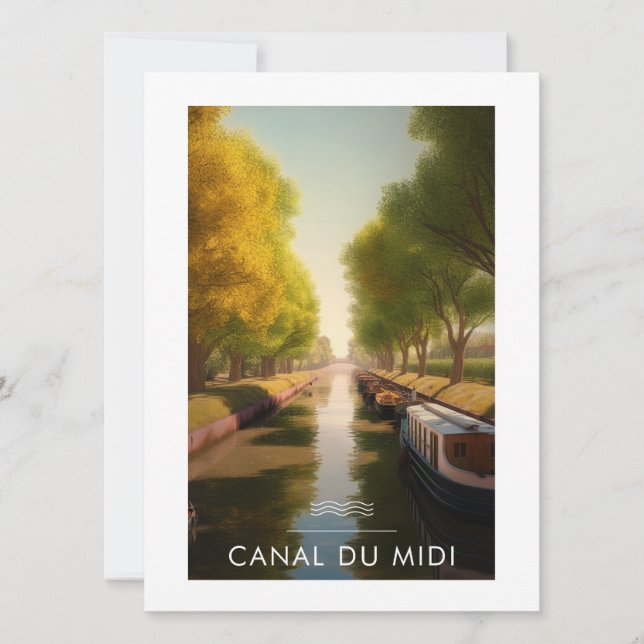 Cartes Pour Fêtes Annuelles Affiche Canal du midi - France - illustration (Devant)