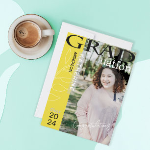 Cartes Pour Fêtes Annuelles Affiche de fin d'études stylisée verte