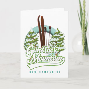 Cartes Pour Fêtes Annuelles Affiche de ski de la montagne Gunstock New Hampshi