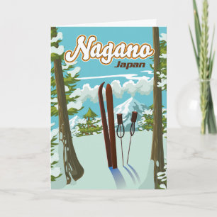 Cartes Pour Fêtes Annuelles Affiche de ski de Nagano Japon