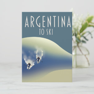 Cartes Pour Fêtes Annuelles Affiche de ski de style vintage argentin