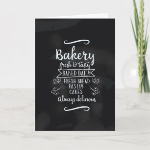 Cartes Pour Fêtes Annuelles Affiche de tableau craie de boulangerie de style v