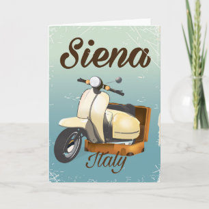 Cartes Pour Fêtes Annuelles Affiche de vacances à moto à Sienne Italie