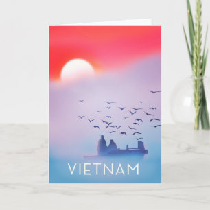 Cartes Pour Fêtes Annuelles Affiche de vacances au soleil du soir du Vietnam