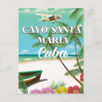 Affiche de vacances de plage cubaines Cayo Santa M
