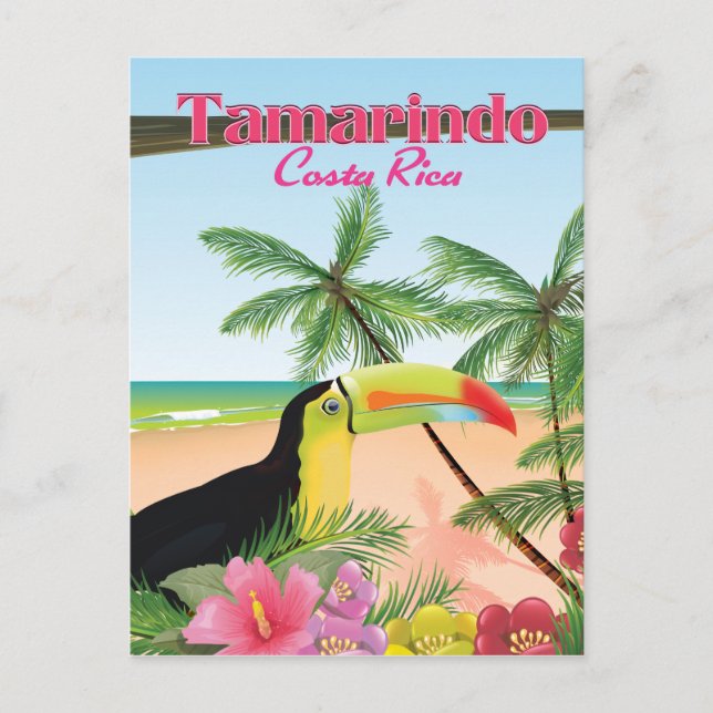Cartes Pour Fêtes Annuelles Affiche de vacances de plage du Costa Rica de (Devant)