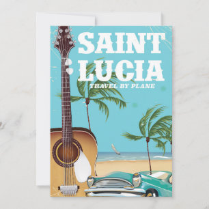 Cartes Pour Fêtes Annuelles Affiche de vacances rétro de Sainte-Lucie
