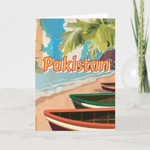 Cartes Pour Fêtes Annuelles Affiche de vacances vintage au Pakistan
