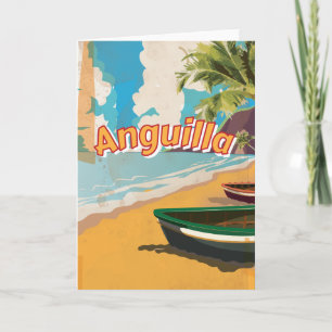 Cartes Pour Fêtes Annuelles Affiche de vacances vintage d'Anguilla