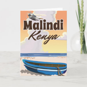 Cartes Pour Fêtes Annuelles Affiche de vacances vintage Malindi Kenya