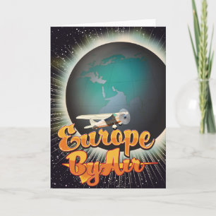 Cartes Pour Fêtes Annuelles Affiche de vol vintage Europe By Air