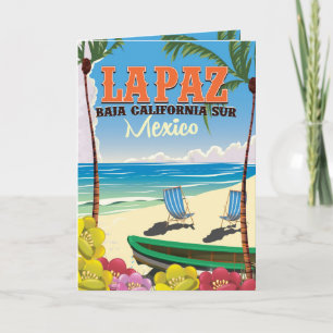 Cartes Pour Fêtes Annuelles Affiche de voyage à La Paz Baja California Sur au